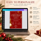 Christmas  Dinner Invitation - Burgundy & gold