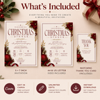 Christmas Dinner Invitation - Red Gold & Cream