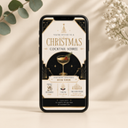Christmas Party Invitation Cocktail Soiree - Gold & Creme & Black