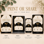 Christmas Party Invitation Cocktail Soiree - Gold & Creme & Black