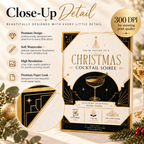 Christmas Party Invitation Cocktail Soiree - Gold & Creme & Black