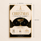 Christmas Party Invitation Cocktail Soiree - Gold & Creme & Black