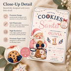 She Is One Cookies With Santa Invitation -  Blush Navy