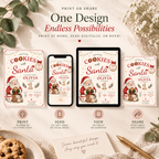 She Is One Cookies With Santa Invitation - Red Creme