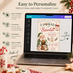 She Is One Cookies With Santa Invitation - Sage Green Red