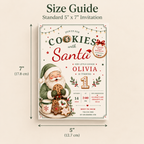 She Is One Cookies With Santa Invitation - Sage Green Red