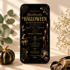 Elegant Halloween Invitation - Black Gold