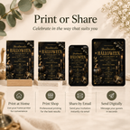 Elegant Halloween Invitation - Black Gold