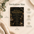 Elegant Halloween Invitation - Black Gold