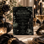 Elegant Halloween Invitation - Black Sage