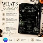 Elegant Halloween Invitation - Black Sage
