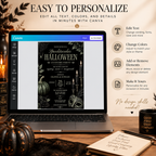 Elegant Halloween Invitation - Black Sage