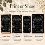 Elegant Halloween Invitation - Black Sage