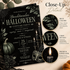 Elegant Halloween Invitation - Black Sage