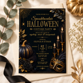 Elegant Halloween Invitation - Navy Gold