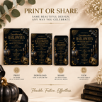 Elegant Halloween Invitation - Navy Gold