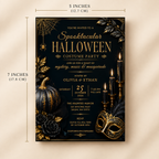 Elegant Halloween Invitation - Navy Gold