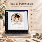 Easy to Personalize: Editing the Engagement Party Invitation Cream & Gold in Canva