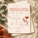 Family Halloween Party Invite - Friendsgiving Invitation Template - Rust & Cream