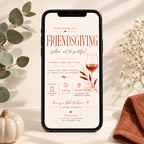 Family Halloween Party Invite - Friendsgiving Invitation Template - Rust & Cream