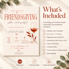 Family Halloween Party Invite - Friendsgiving Invitation Template - Rust & Cream