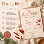 Family Halloween Party Invite - Friendsgiving Invitation Template - Rust & Cream