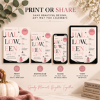 Family Halloween Party Invite - Blush Black