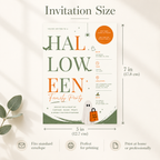 Family Halloween Party Invite - Sage Orange