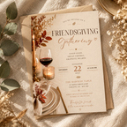 Hero: Elegant Friendsgiving Invitation – Beige & Rust, sophisticated editable Canva invitation