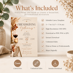 What’s Included: What’s included with the Elegant Friendsgiving Invitation Beige & Rust