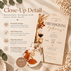 Close-up: Close-up detail of the Elegant Friendsgiving Invitation Beige & Rust design