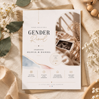 Gender Reveal Invitation - Cream & Gold