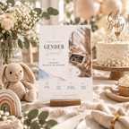 Gender Reveal Invitation - Cream & Gold
