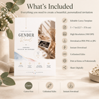 Gender Reveal Invitation - Cream & Gold