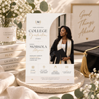 Styled: College Graduation Party Invitation in a stylish graduation celebration setting