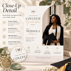 Close-up: Close-up detail of the College Graduation Party Invitation design