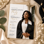 Hero: Graduate Celebration Party Invitation – Black & Gold, modern editable Canva invitation