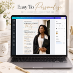 Easy to Personalize: Editing the Graduate Celebration Party Invitation Black & Gold in Canva