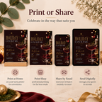 Holiday Cocktail Party Invitation - Burgundy & Gold