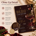 Holiday Cocktail Party Invitation - Burgundy & Gold