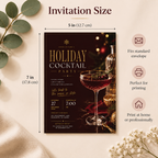 Holiday Cocktail Party Invitation - Burgundy & Gold