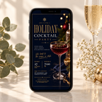 Holiday Cocktail Party Invitation - Navy Gold