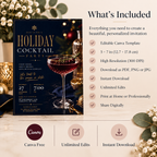 Holiday Cocktail Party Invitation - Navy Gold