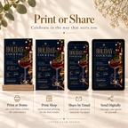 Holiday Cocktail Party Invitation - Navy Gold