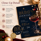 Holiday Cocktail Party Invitation - Navy Gold
