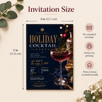 Holiday Cocktail Party Invitation - Navy Gold