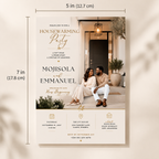 Size: Housewarming Party Invitation Beige & Gold, 5x7 inch size guide