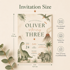 Dinosaur Birthday Invitation Boy – Boho Watercolor