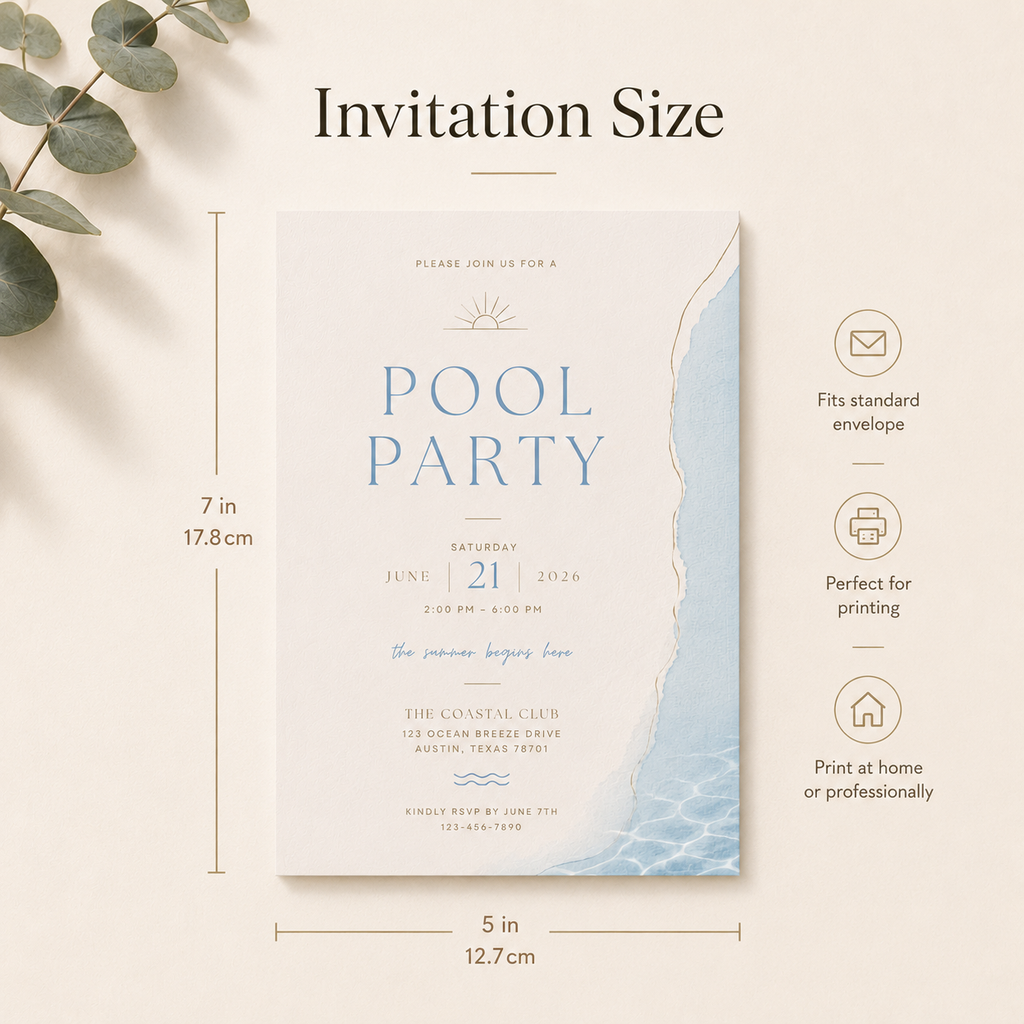 Pool Party Invitation Template