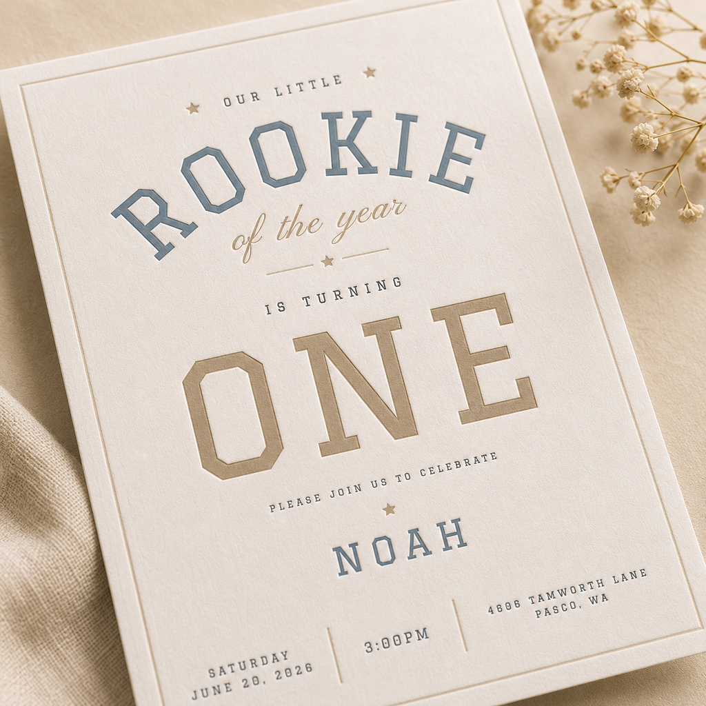 Rookie of the Year First Birthday Invitation